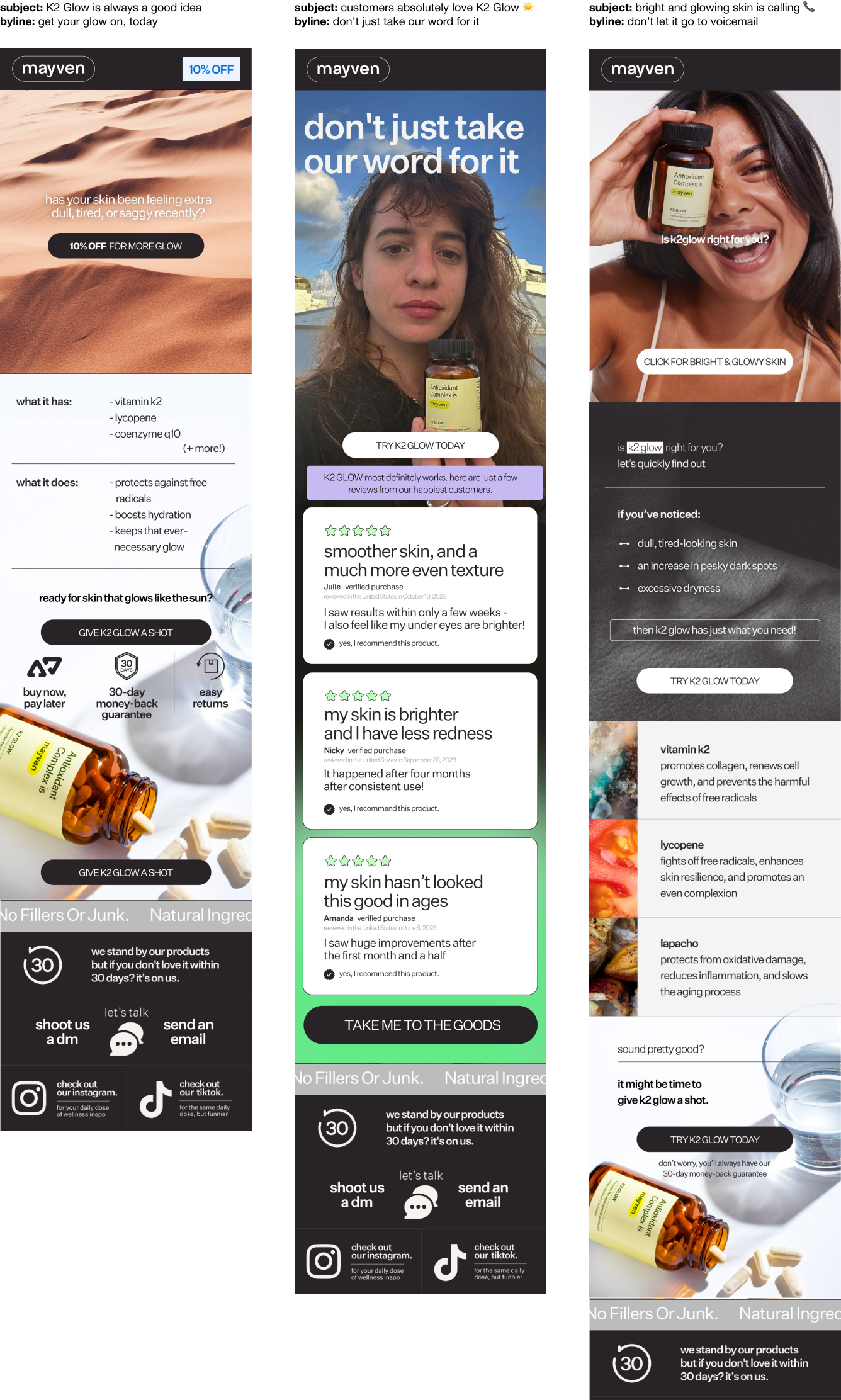 Flow 2 — Abandoned Cart: K2 Glow example
